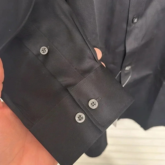 NWT Michael Kors Designer Black Dress Shirt Button Down L/S Men XL MSRP $75 - Picture 6 of 12